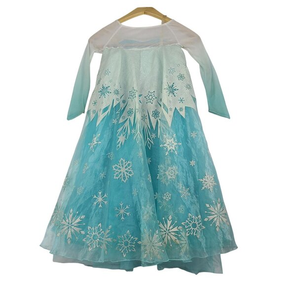 Disney Store Frozen Elsa Dress Costume Blue White Tulle Cape Girls 5/6 Snow Ice - Picture 6 of 13